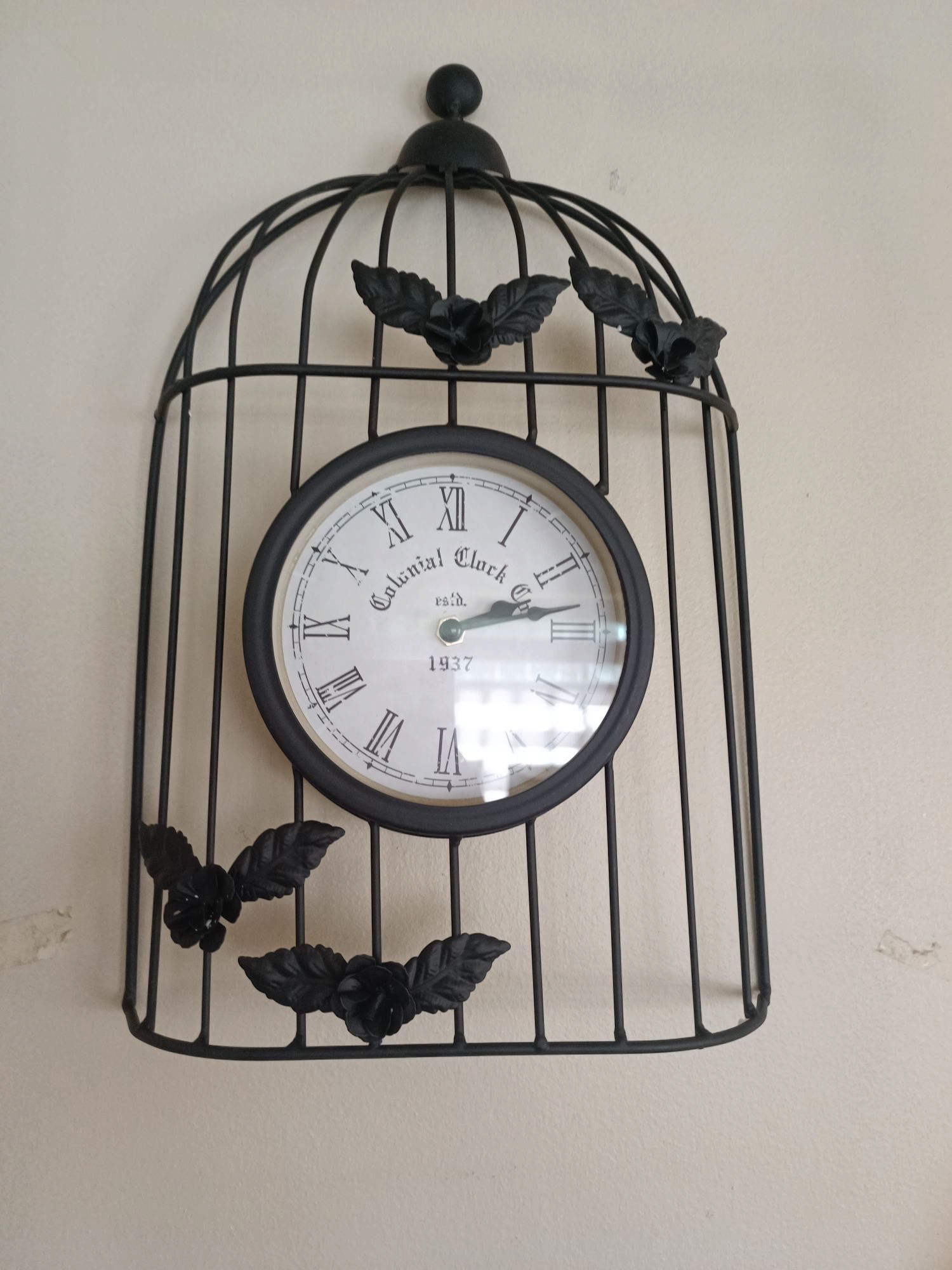 RELOJ PARED VINTAGE JAULA COLOR NEGRO - 1