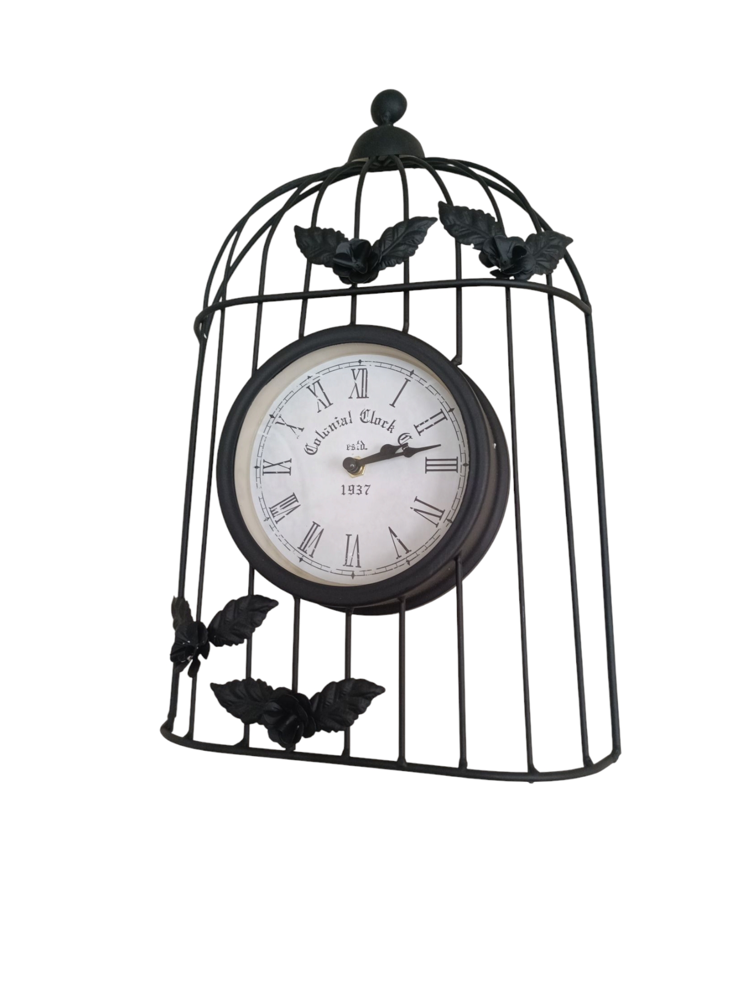 RELOJ PARED VINTAGE JAULA COLOR NEGRO - 2
