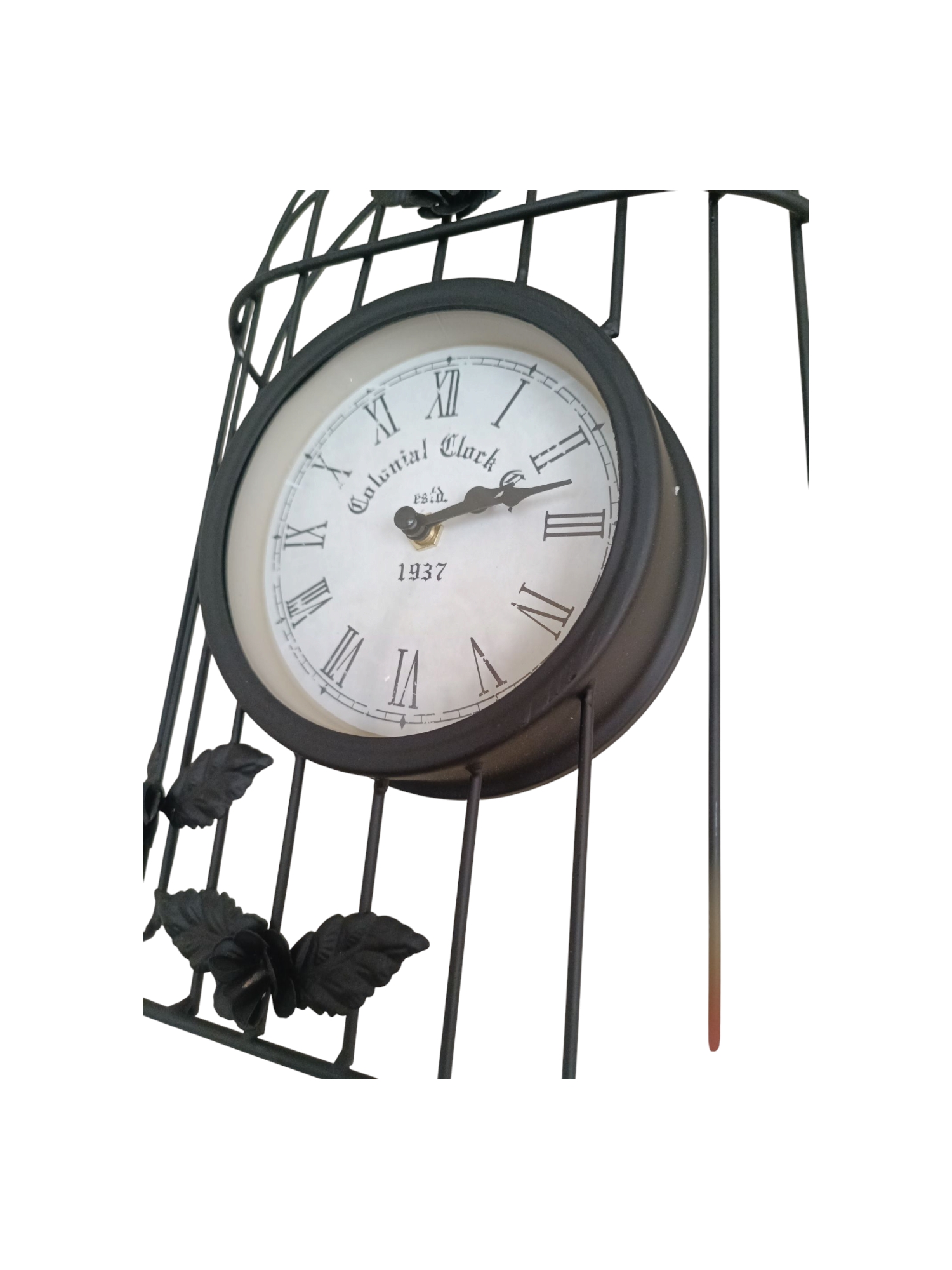 RELOJ PARED VINTAGE JAULA COLOR NEGRO - 3