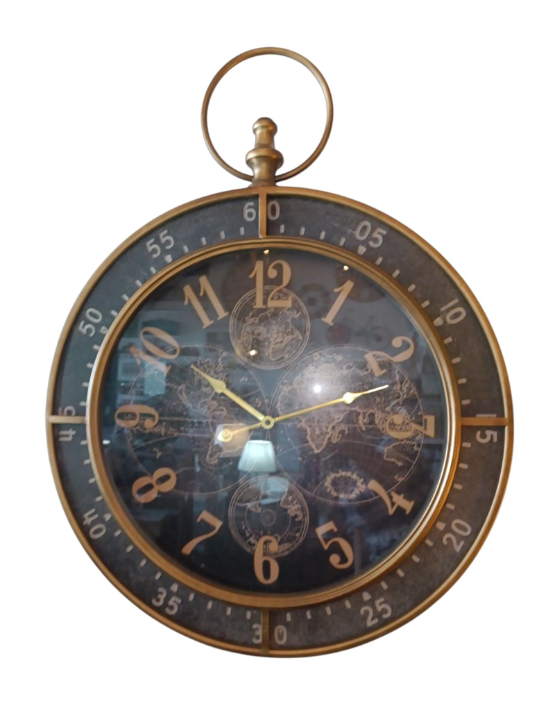 RELOJ PARED DE LUJO  NEGRO CON COLOR COBRIZO 60 CM - 1