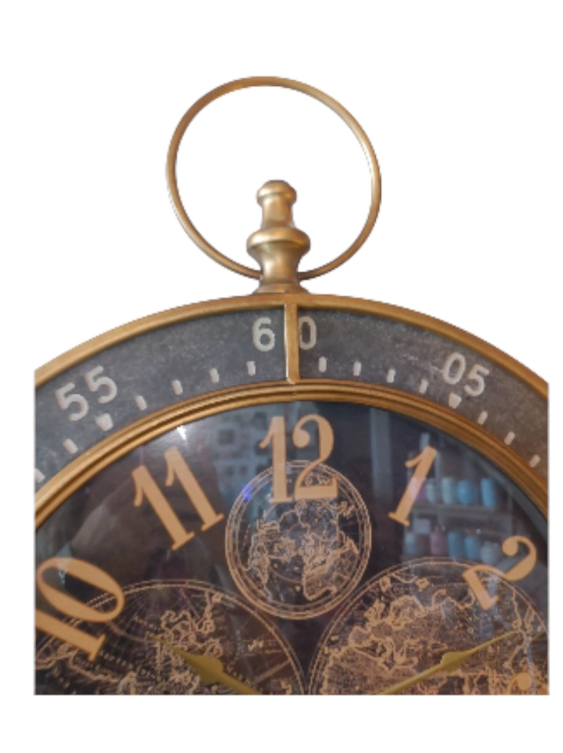 RELOJ PARED DE LUJO  NEGRO CON COLOR COBRIZO 60 CM - 2