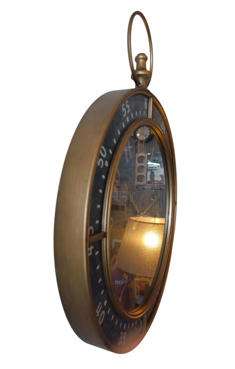RELOJ PARED DE LUJO  NEGRO CON COLOR COBRIZO 60 CM - 3
