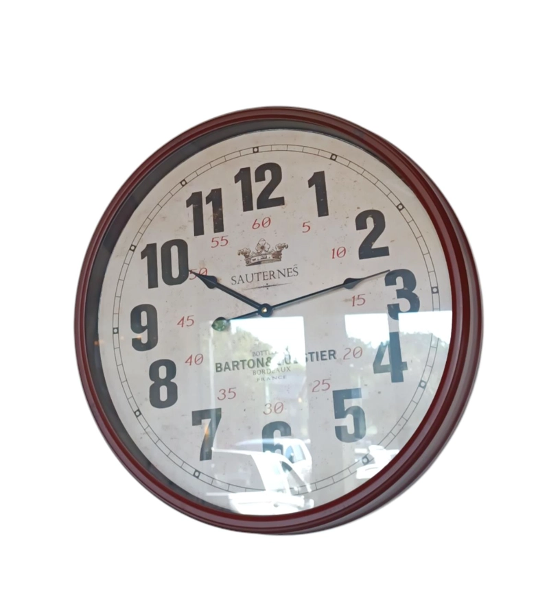 RELOJ DE PARED  VINTAGE BURDEO 50 CM METAL - 2