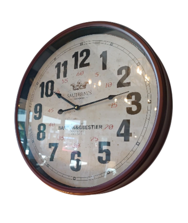 RELOJ DE PARED  VINTAGE BURDEO 50 CM METAL - 3