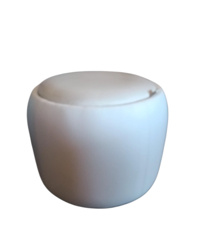 POUF ECOCUERO MODERNO COLOR BLANCO - 1