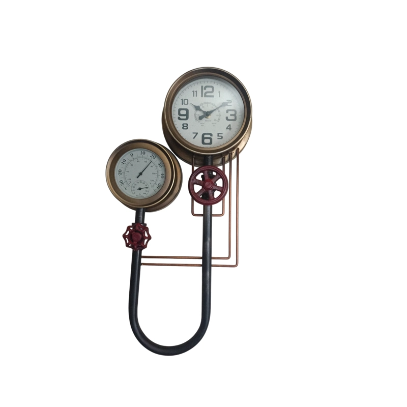 RELOJ PARED INDUSTRIAL TUBERIAS CON MARCADOR TEMPERATURA - 3
