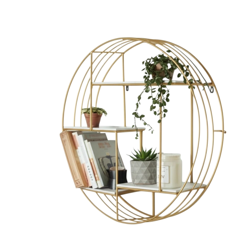 REPISA ESTANTE PARED METAL DORADO FLOTANTE - 2