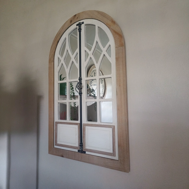 ESPEJO RUSTICO ARCO VENTANA VINTAGE - 1
