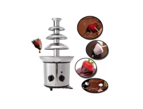 CASCADA FUENTE CHOCOLATE FONDUE 4 NIVELES ACERO INOXIDABLE - 1
