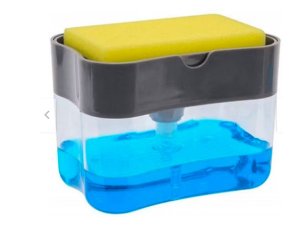 DISPENSADOR DE LAVALOZAS MANUAL CON ESPONJA CON RECIPIENTE - 1