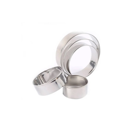MOLDE REDONDO DE ACERO INOXIDABLE PARA GALLETAS 5 PIEZAS - 1