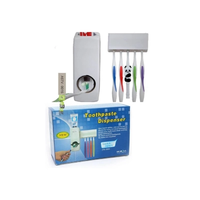 DISPENSADOR PASTA DENTAL CON ORGANIZADOR DE CEPILLOS - 1
