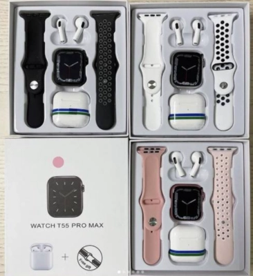 RELOJ T55 PRO MAX SMARTWATCH INTELIGENTE CORREA AUDIFONOS - 1