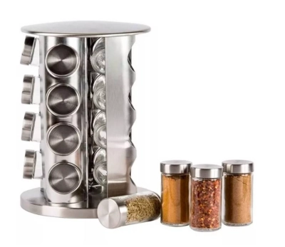 SET CONDIMENTERO ESPECIERO GIRATORIO DE COCINA 16 PCS - 1