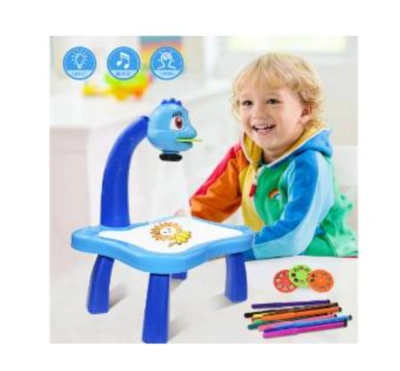 MESA PROYECTOR DE DIBUJO INFANTIL CON LUZ Y MÚSICA AZUL - 1