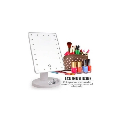 ESPEJO 22 LUZ LED TACTIL MAQUILLAJE USB PORTATIL GIRATORIO - 1