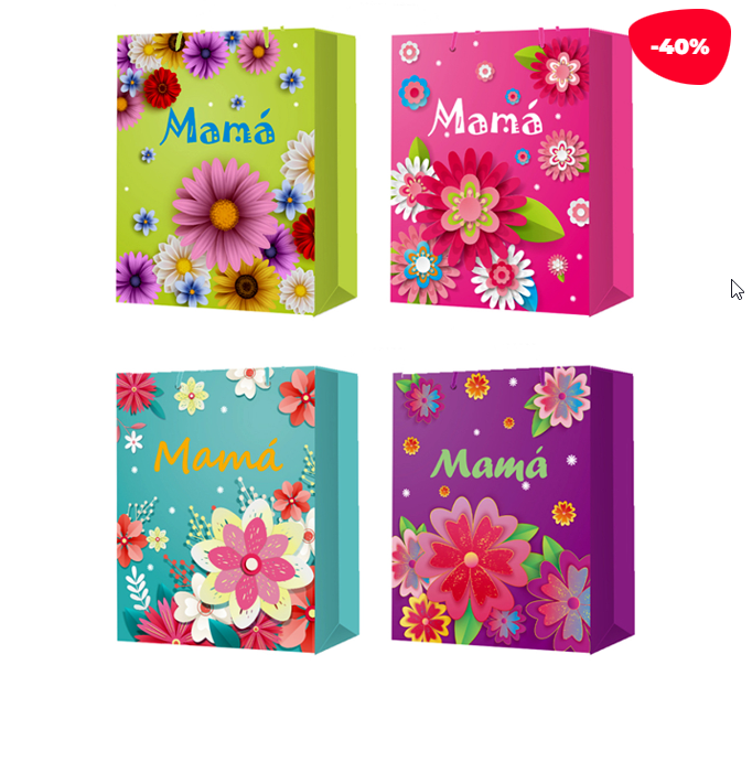 BOLSA REGALO DÍA LAS MADRES 26X10X32CM - 1