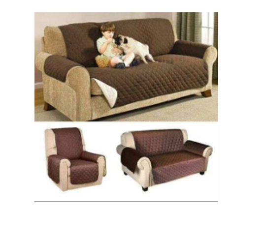 CUBRE SILLÓN PARA SOFÁ 3 CUERPOS CAFÉ - 1