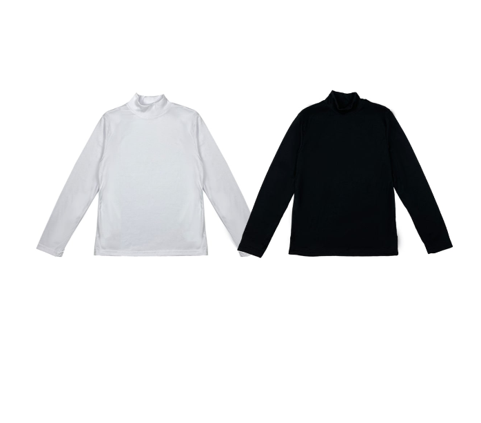 CAMISETA NIÑO ALGODÓN CUELLO BEATLE BLANCO Y NEGRO TALLA 4-6/6-8/8-10/10-12| 12 UNID - 1