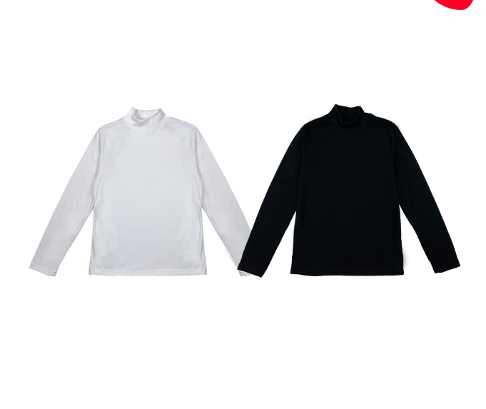 CAMISETA DE NIÑA ALGODÓN CUELLO BEATLE BLANCO Y NEGRO | 12 UNID TALLA: 4-6/6-8/8-10/10-12 - 1