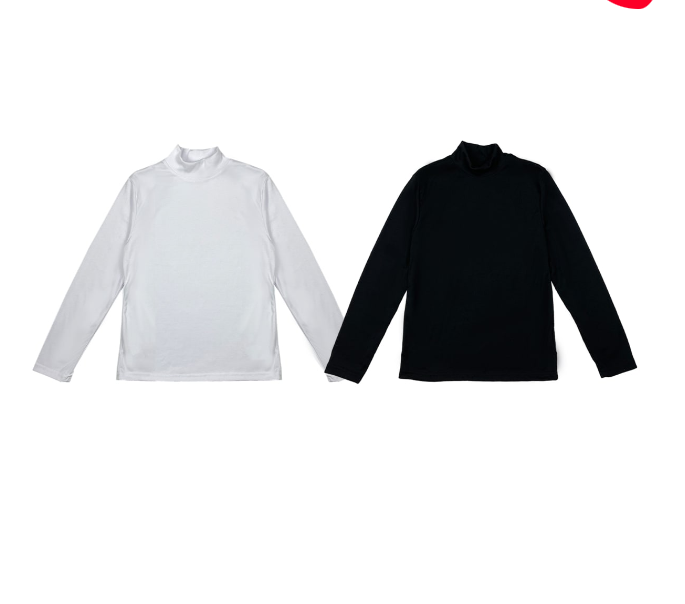 CAMISETA JUVENIL NIÑA ALGODÓN CUELLO BEATLE BLANCO Y NEGRO | 12 UNID TALLA: 13-14/15-16/S-M - 1