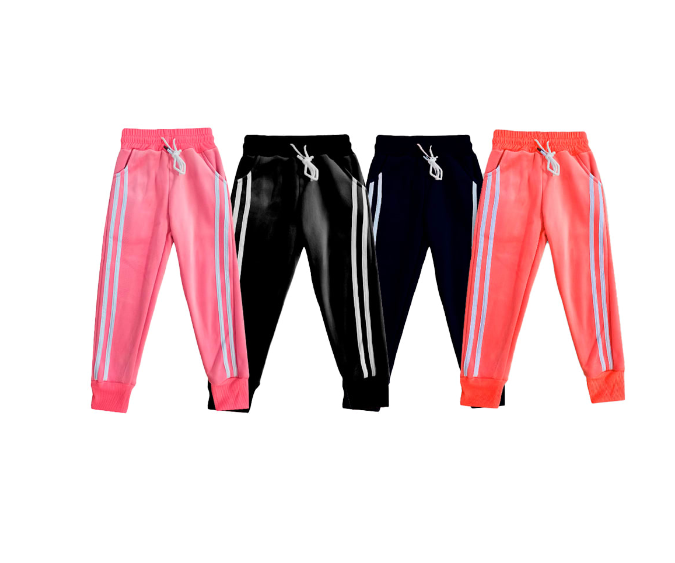 PANTALON PLUSH NIÑA LINEAS BLANCAS CON BOLSILLO | 12 UNID TALLA: 4-6 / 6-8 / 8-10 - 1