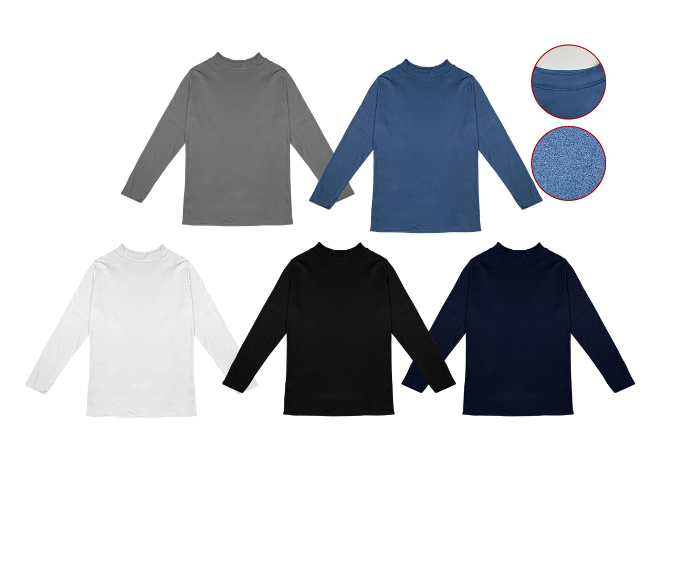 CAMISETA DE HOMBRE CON POLAR LISO CUELLO BEATLE | 12 UNID TALLA: M-XL / XL-XXL - 1