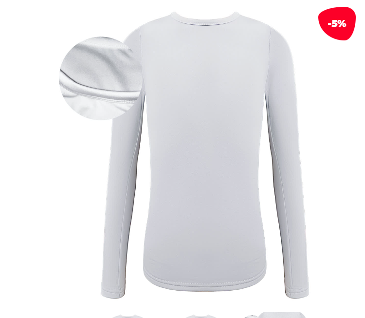CAMISETA DE NIÑO CON POLAR BLANCO CUELLO REDONDO TALLA 5-6 7-8 9-10 11-12 | 12 UNID - 1