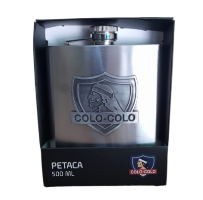LICORERA PETACA METALICA 450ML LOGO COLO COLO - 1