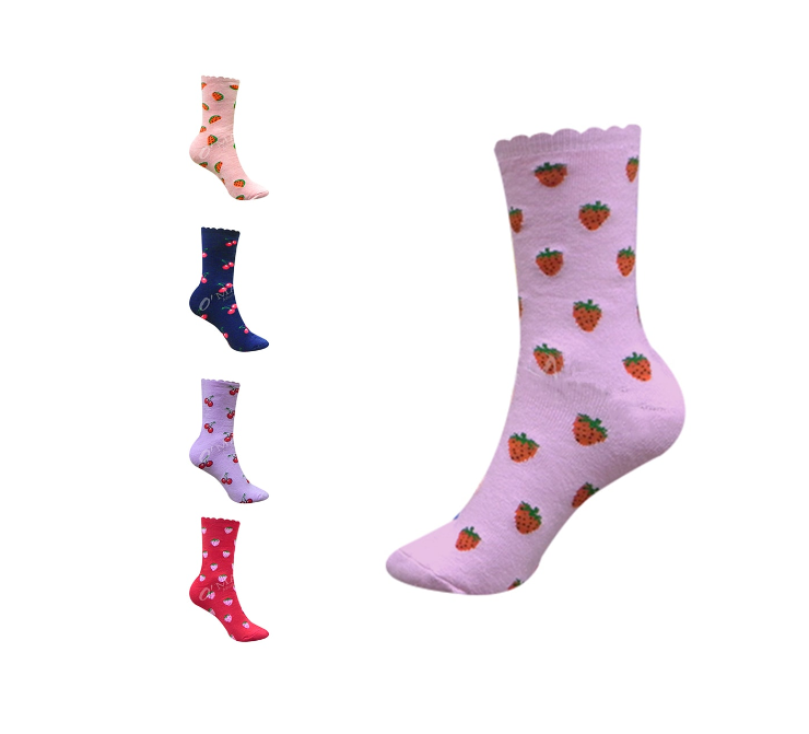 CALCETINES DE MUJER DE TOALLA DISEÑO FRUTAS | 12 UNID - 1