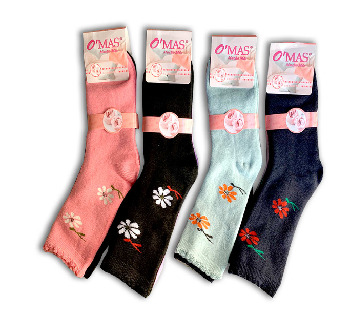 CALCETINES DE MUJER DISEÑO FLORES | 12 UNID - 1