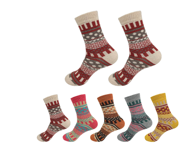 CALCETINES DE MUJER CON DISEÑOS SURTIDOS | 12 UNID - 1