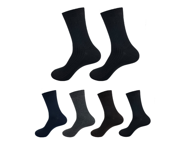 CALCETINES DE HOMBRE ACANALADO LISO TALLA 40-44 | 12 UNID - 1