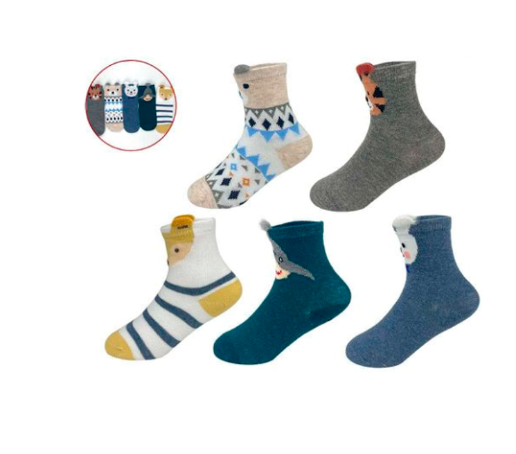 CALCETINES DE BEBE NIÑO CON PUÑOS TALLA 9-18 MESES | 12 UNID - 1