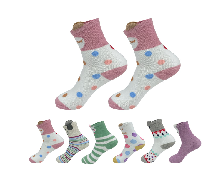CALCETINES DE NIÑA DISEÑO ANIMALES SURTIDOS 3-6 AÑOS| 12 UNID - 1