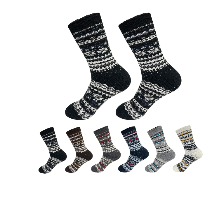 CALCETINES DE HOMBRE DISEÑO NIEVE TOALLA | 12 UNID - 1