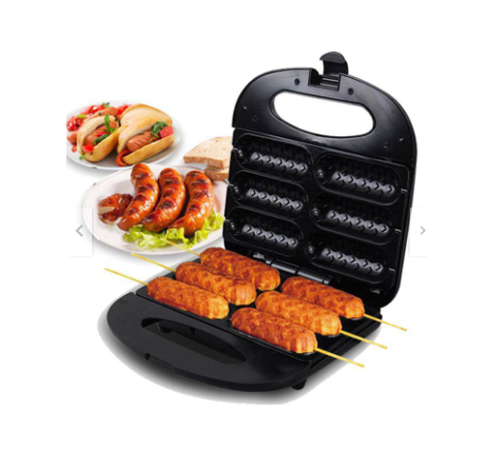 MAQUINA HOT DOG WAFLERA SALCHICHAS PERROS CALIENTES ANTIADHERENTE - 1