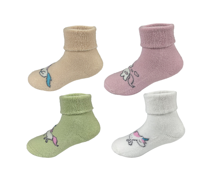 CALCETINES DE BEBE NIÑA UNICORNIO ALGODÓN TALLA 18-24 MESES | 12 UNID - 1