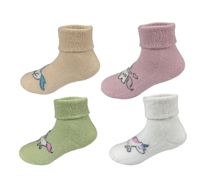 CALCETINES DE BEBE NIÑA UNICORNIO ALGODÓN TALLA 9-18 MESES | 12 UNID - 1