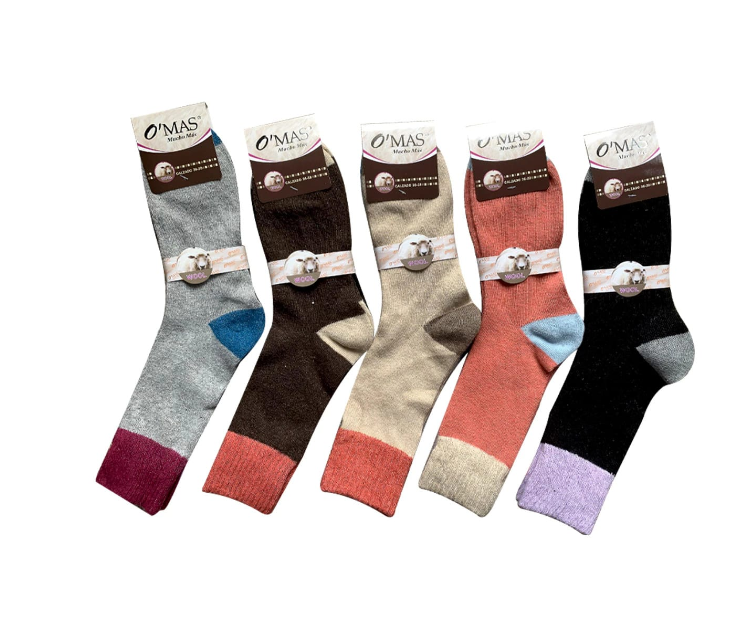 CALCETINES DE MUJER CORTE MEDIO COLORES SURTIDOS |12 UNID - 1