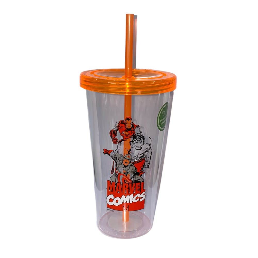 VASO MARVEL DOBLE PARED CON BOMBILLA SPIDERMAN 680-450 ML - 1