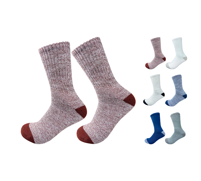 CALCETINES DE HOMBRE DISEÑO JASPEADO TOALLA| 12 UNID TALLA UNICA - 1