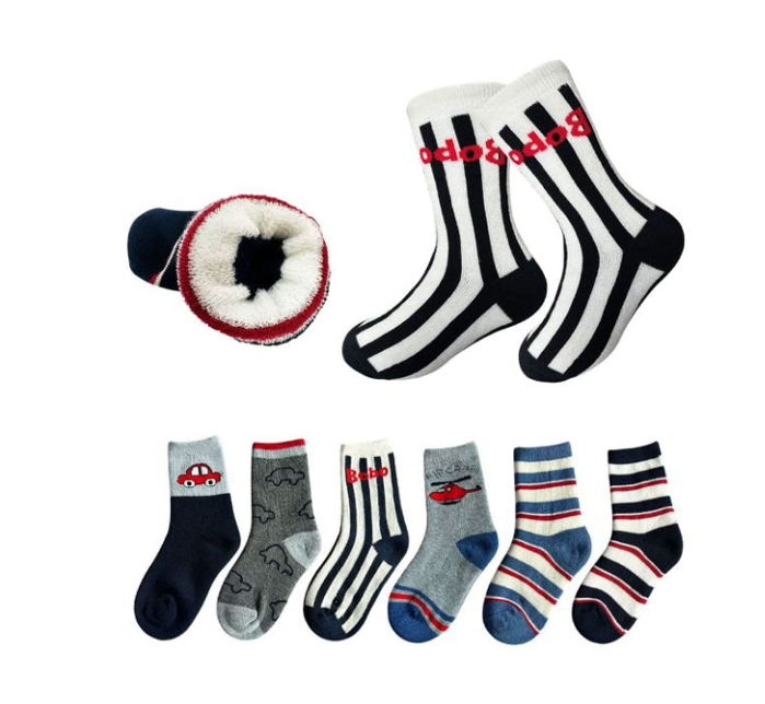 CALCETINES DE NIÑO CON RELLENO DE TOALLA TALLA 6 | 12 UNI. - 1