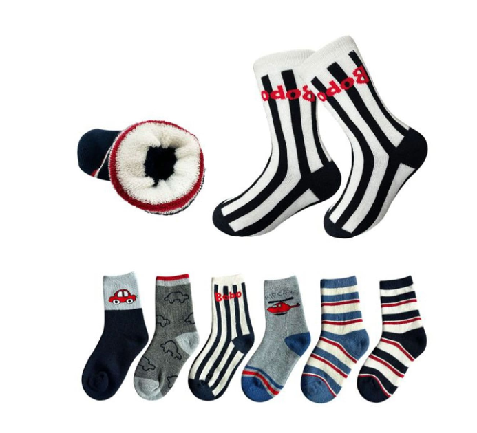 CALCETINES DE NIÑO CON RELLENO DE TOALLA TALLA 4 | 12 UNI. - 1