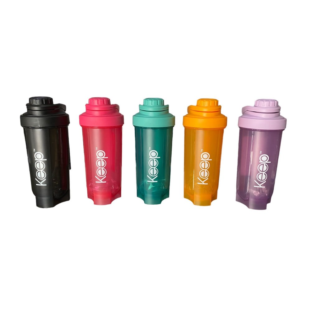 CAJA 24PCSBOTELLA SPORT SHAKER 700ML KEEP OUTDOOR GYM CON REVOLVEDOR - 1