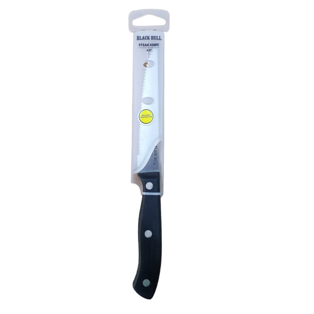 CUCHILLO STEAK BLACK BULL FILETE BBQ COCINA PARRILLA COLOR NEGRO - 1