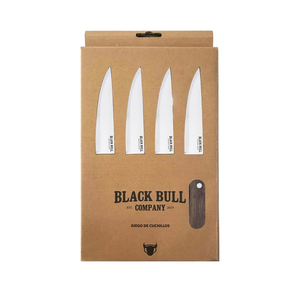 SET 4 CUCHILLOS STEAK BLACK BULL - 1