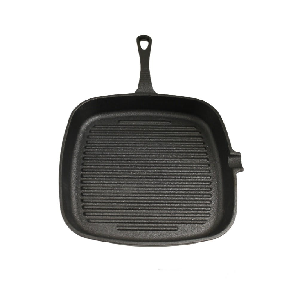 SARTÉN GRILL PAN HIERRO FUNDIDO 24CM BLACK BULL COLOR NEGRO - 1