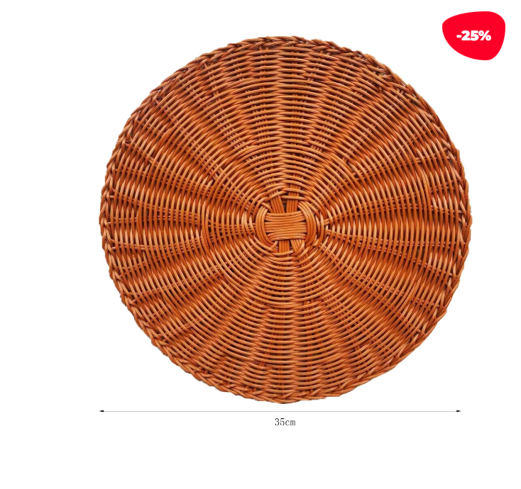 INDIVIDUAL REDONDO DE MIMBRE 35CM - 1