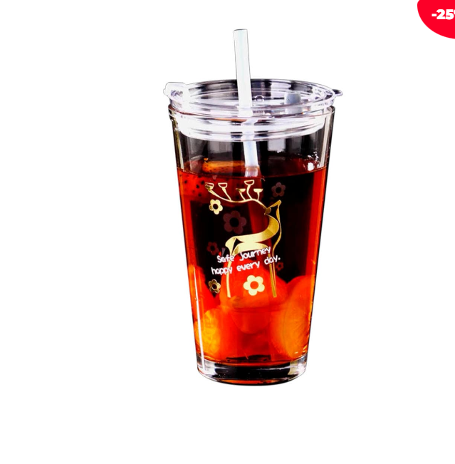 VASO CON BOMBILLA PLASTICO - 1